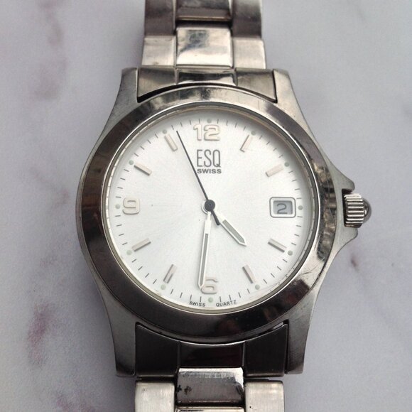 ESQ Movado Swiss Date Window Watch  E5063 Classic Styling - Picture 6 of 14